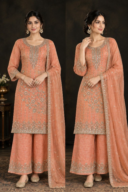 NLO D.NO 1242 WHOLESALE READYMADE SALSA BEADS WORK ELEGANT LOOK 3 PCS SUITS ONLINE