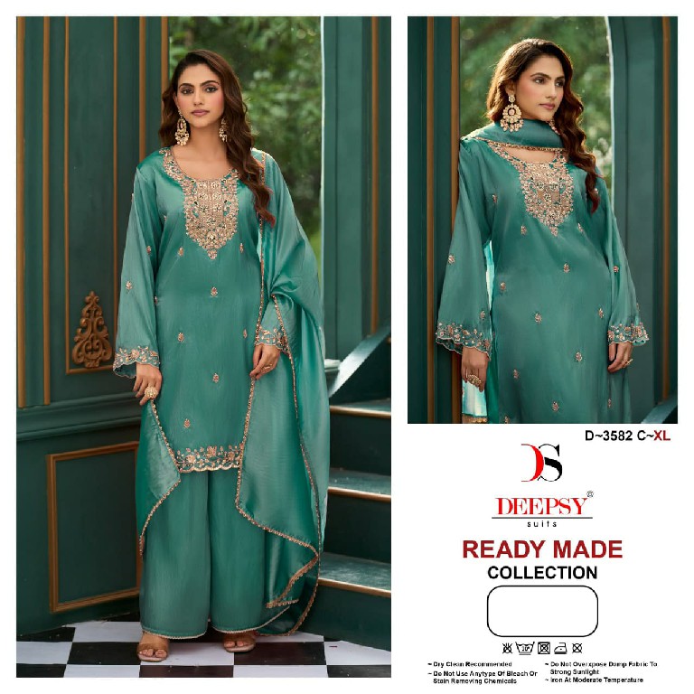DEEPSY D.NO 3582 WHOLESALE READYMADE KIMKHAA SILK UNIQUE PAKISTANI 3 PCS SUITS SUPPLIER