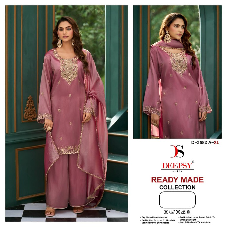 DEEPSY D.NO 3582 WHOLESALE READYMADE KIMKHAA SILK UNIQUE PAKISTANI 3 PCS SUITS SUPPLIER