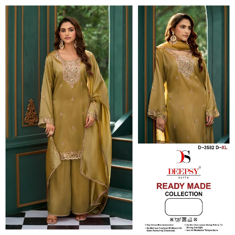 DEEPSY D.NO 3582 WHOLESALE READYMADE KIMKHAA SILK UNIQUE PAKISTANI 3 PCS SUITS SUPPLIER