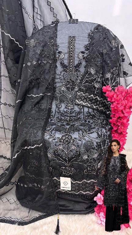 SHANAYA ROSE HAND CRAFT D.NO 187 WHOLESALE ORGANZA TISSUE HEAVY WORK UNSTITCH SALWAR KAMEEZ ONLINE
