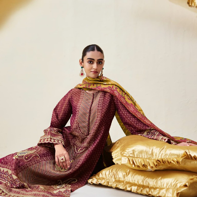 KIMORA SOHNI AMBI WHOLESALE PURE ZARI SILK FESTIVE LOOK UNSTITCH SALWAR SUITS EXPORTER
