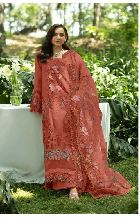 SANIYA TRENDZ D.NO 7217 WHOLESALE COTTON CHIKANKARI EMBROIDERED HIT DESIGN UNSTITCH SALWAR SUITS FOR EXPORT