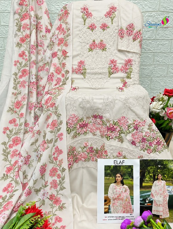 SANIYA TRENDZ D.NO 7217 WHOLESALE COTTON CHIKANKARI EMBROIDERED HIT DESIGN UNSTITCH SALWAR SUITS FOR EXPORT