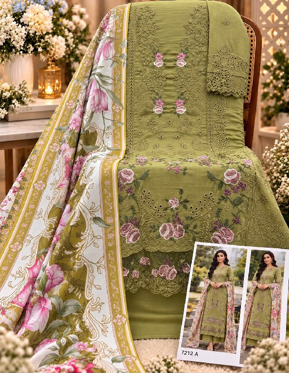 SANIYA TRENDZ D.NO 7211N TO 7211Q WHOLESALE COTTON CHIKANKARI EMBROIDERED UNSTITCH SALWAR SUITS EXPORTER