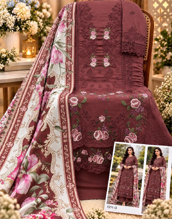 SANIYA TRENDZ D.NO 7211N TO 7211Q WHOLESALE COTTON CHIKANKARI EMBROIDERED UNSTITCH SALWAR SUITS EXPORTER