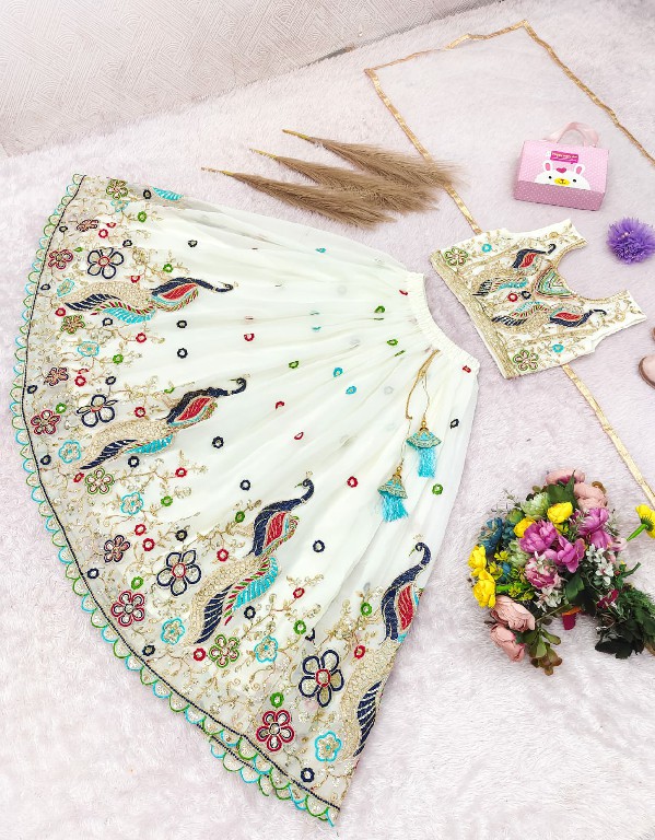 TEXTILEDEAL PRESENT READYMADE GEORGETTE NEW PEACOCK DESIGN LEHENGA CHOLI FOR KIDS ONLINE