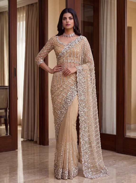 DVD D.NO 5191 WHOLESALE NET DESIGNER HAND WORK SAREES FOR WOMEN ONLINE