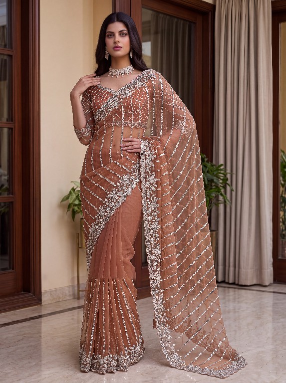 DVD D.NO 5191 WHOLESALE NET DESIGNER HAND WORK SAREES FOR WOMEN ONLINE