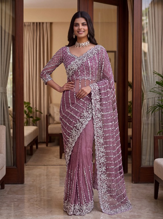 DVD D.NO 5191 WHOLESALE NET DESIGNER HAND WORK SAREES FOR WOMEN ONLINE