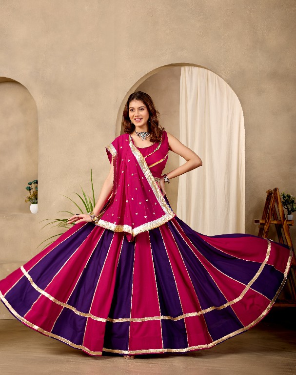 TEXTILEDEAL D.NO KD-12 WHOLESALE PURE COTTON FULLY STITCHED BEAUTIFUL NAVRATRI LEHENGA CHOLI FOR EXPORT