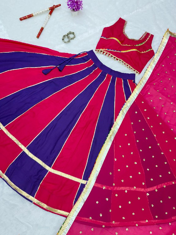 TEXTILEDEAL D.NO KD-12 WHOLESALE PURE COTTON FULLY STITCHED BEAUTIFUL NAVRATRI LEHENGA CHOLI FOR EXPORT