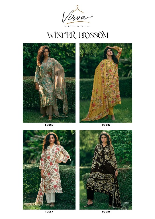VIRVA WINTER BLOSSOM WHOLESALE VISCOSE PASHMINA WINTER LUXURIOUS UNSTITCH SALWAR SUITS EXPORTER