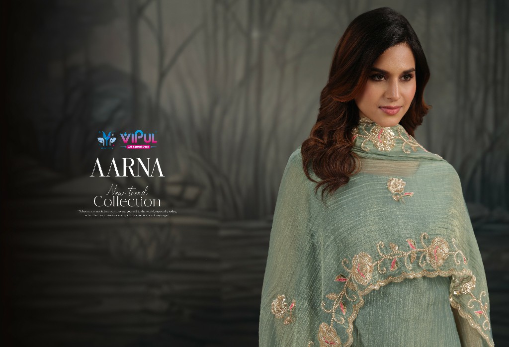 VIPUL AARNA WHOLESALE SALSA ZARI CHIFFON PARTY WEAR UNSTITCH SALWAR SUITS EXPORTER