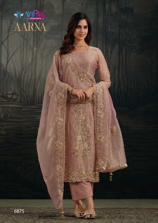 VIPUL AARNA WHOLESALE SALSA ZARI CHIFFON PARTY WEAR UNSTITCH SALWAR SUITS EXPORTER