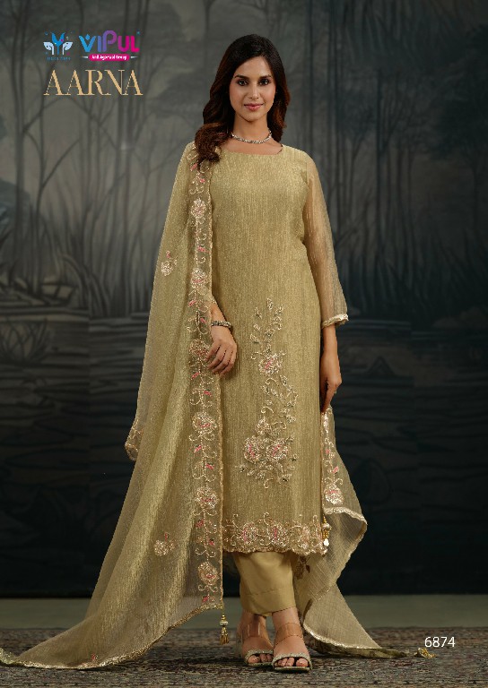 VIPUL AARNA WHOLESALE SALSA ZARI CHIFFON PARTY WEAR UNSTITCH SALWAR SUITS EXPORTER