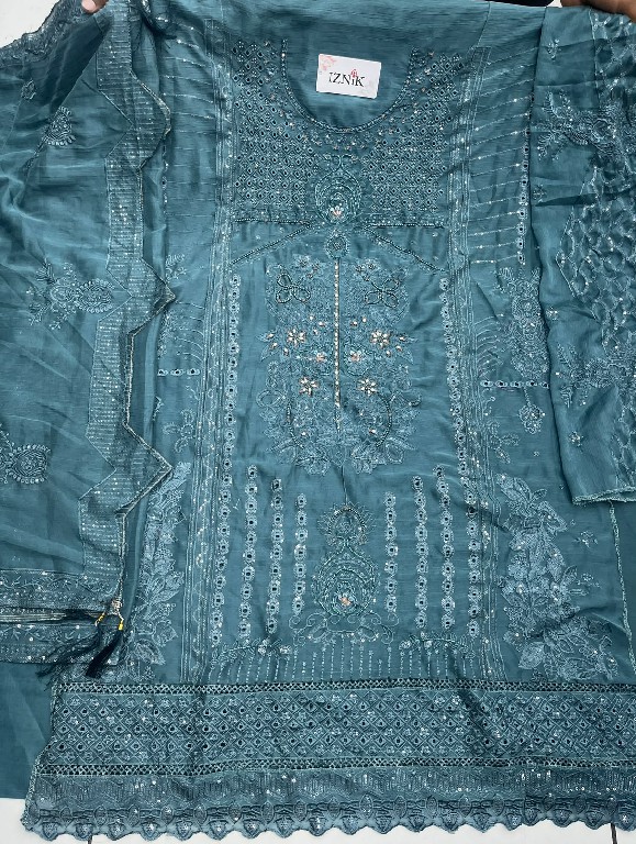 IZNIK FAB D.NO 526 WHOLESALE HEAVY CHIFFON PAKISTANI HIT DESIGN UNSTITCH SALWAR SUITS FOR EXPORT