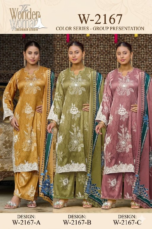 WONDER WOMAN D.NO 2167 WHOLESALE READYMADE DIGITALLY PRINTED JAPAN SATIN 3 PCS COMBO SET SUITS EXPORTER