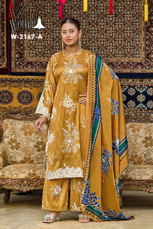 WONDER WOMAN D.NO 2167 WHOLESALE READYMADE DIGITALLY PRINTED JAPAN SATIN 3 PCS COMBO SET SUITS EXPORTER