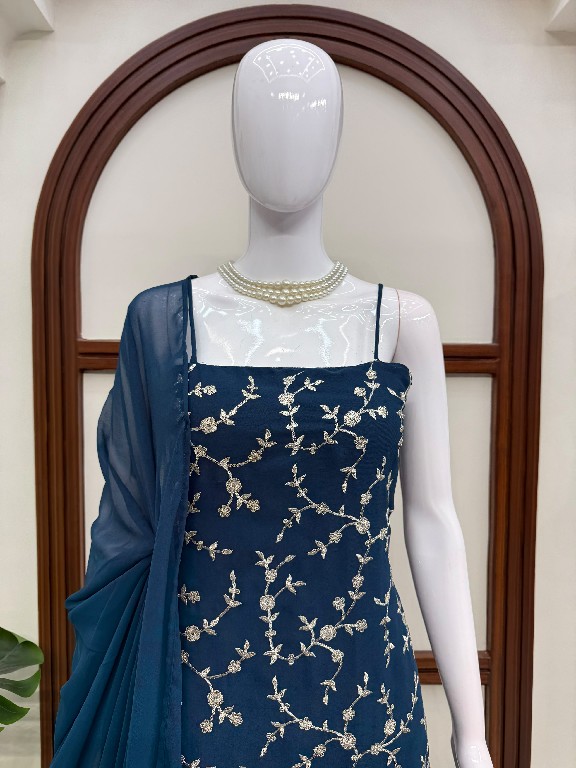 TEXTILEDEAL D.NO 6067 WHOLESALE READYMADE FAUX GEORGETTE DESIGNER 3 PCS SUITS FOR EXPORT