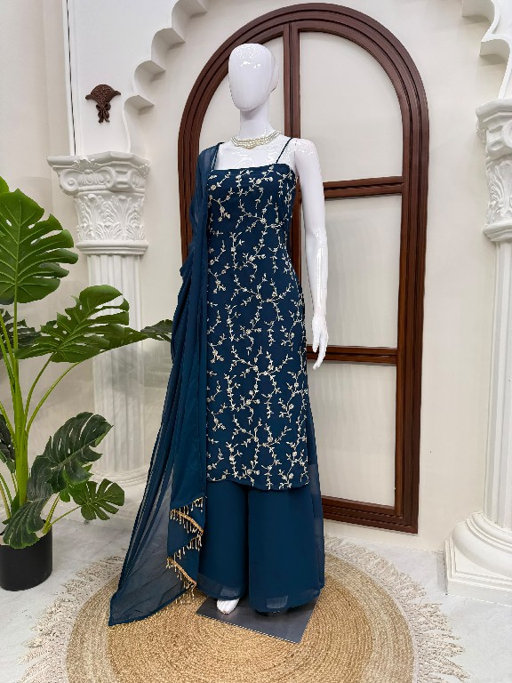 TEXTILEDEAL D.NO 6067 WHOLESALE READYMADE FAUX GEORGETTE DESIGNER 3 PCS SUITS FOR EXPORT