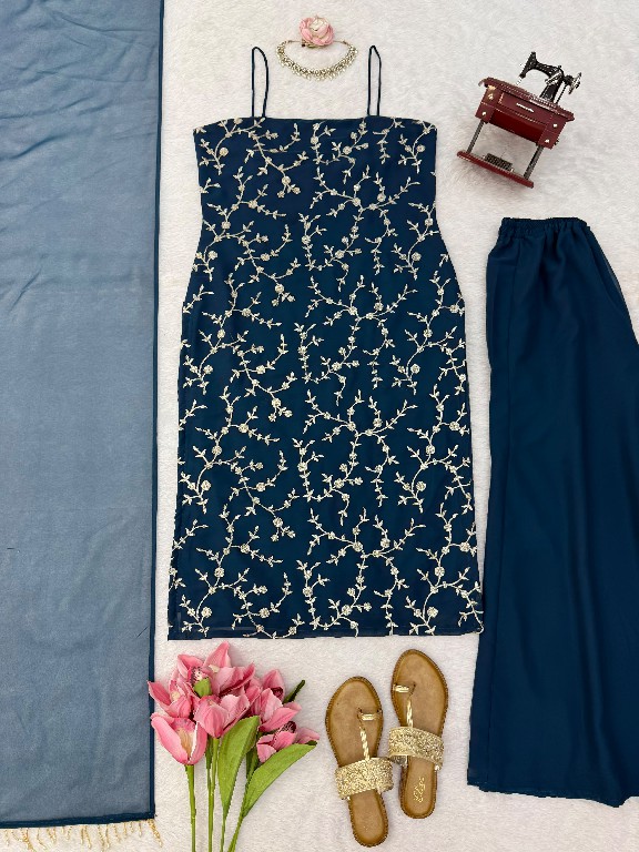 TEXTILEDEAL D.NO 6067 WHOLESALE READYMADE FAUX GEORGETTE DESIGNER 3 PCS SUITS FOR EXPORT