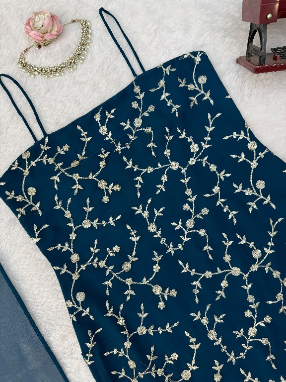 TEXTILEDEAL D.NO 6067 WHOLESALE READYMADE FAUX GEORGETTE DESIGNER 3 PCS SUITS FOR EXPORT