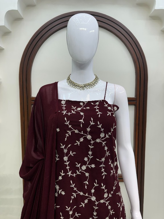 TEXTILEDEAL D.NO 6067 WHOLESALE READYMADE FAUX GEORGETTE DESIGNER 3 PCS SUITS FOR EXPORT