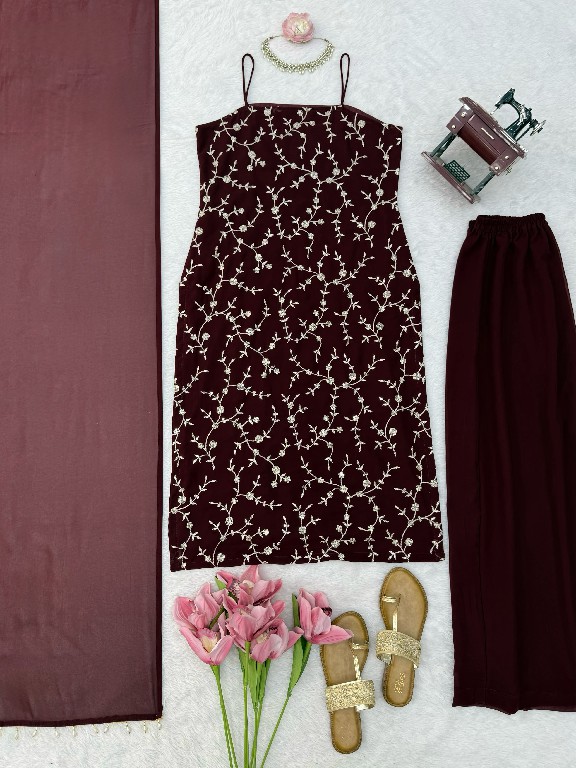TEXTILEDEAL D.NO 6067 WHOLESALE READYMADE FAUX GEORGETTE DESIGNER 3 PCS SUITS FOR EXPORT