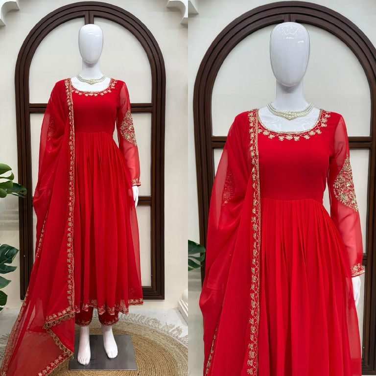 TEXTILEDEAL D.NO KD 1652 WHOLESALE READYMADE FAUX GEORGETTE DESIGNER GOWN PANT WITH DUPATTA FOR WOMEN ONLINE