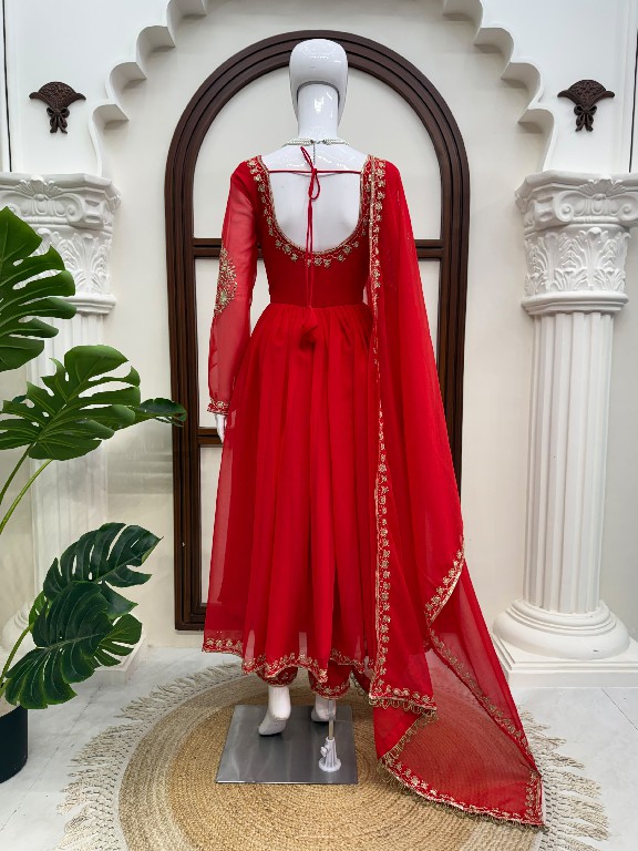 TEXTILEDEAL D.NO KD 1652 WHOLESALE READYMADE FAUX GEORGETTE DESIGNER GOWN PANT WITH DUPATTA FOR WOMEN ONLINE