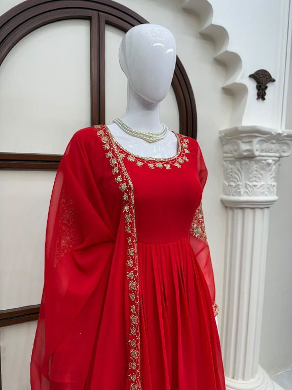 TEXTILEDEAL D.NO KD 1652 WHOLESALE READYMADE FAUX GEORGETTE DESIGNER GOWN PANT WITH DUPATTA FOR WOMEN ONLINE