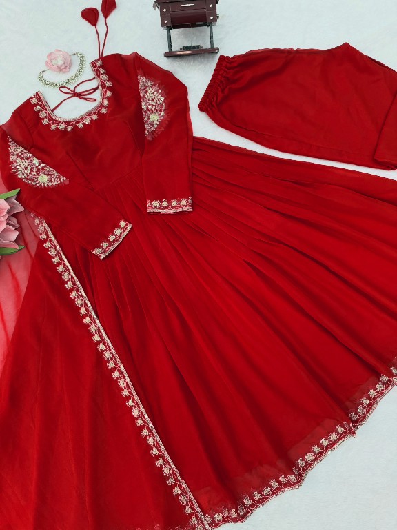 TEXTILEDEAL D.NO KD 1652 WHOLESALE READYMADE FAUX GEORGETTE DESIGNER GOWN PANT WITH DUPATTA FOR WOMEN ONLINE