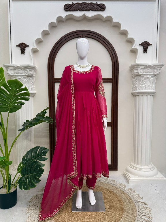 TEXTILEDEAL D.NO KD 1652 WHOLESALE READYMADE FAUX GEORGETTE DESIGNER GOWN PANT WITH DUPATTA FOR WOMEN ONLINE