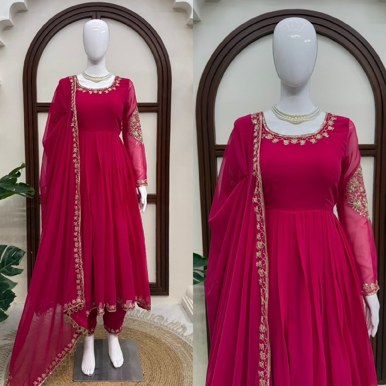 TEXTILEDEAL D.NO KD 1652 WHOLESALE READYMADE FAUX GEORGETTE DESIGNER GOWN PANT WITH DUPATTA FOR WOMEN ONLINE