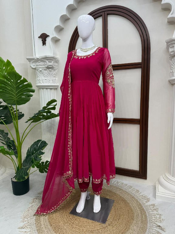 TEXTILEDEAL D.NO KD 1652 WHOLESALE READYMADE FAUX GEORGETTE DESIGNER GOWN PANT WITH DUPATTA FOR WOMEN ONLINE