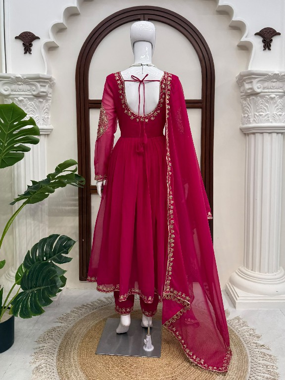 TEXTILEDEAL D.NO KD 1652 WHOLESALE READYMADE FAUX GEORGETTE DESIGNER GOWN PANT WITH DUPATTA FOR WOMEN ONLINE