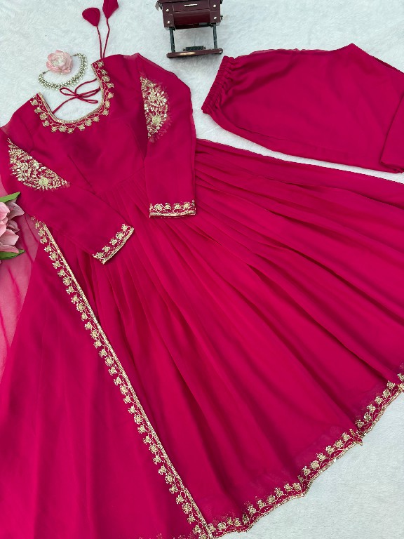 TEXTILEDEAL D.NO KD 1652 WHOLESALE READYMADE FAUX GEORGETTE DESIGNER GOWN PANT WITH DUPATTA FOR WOMEN ONLINE