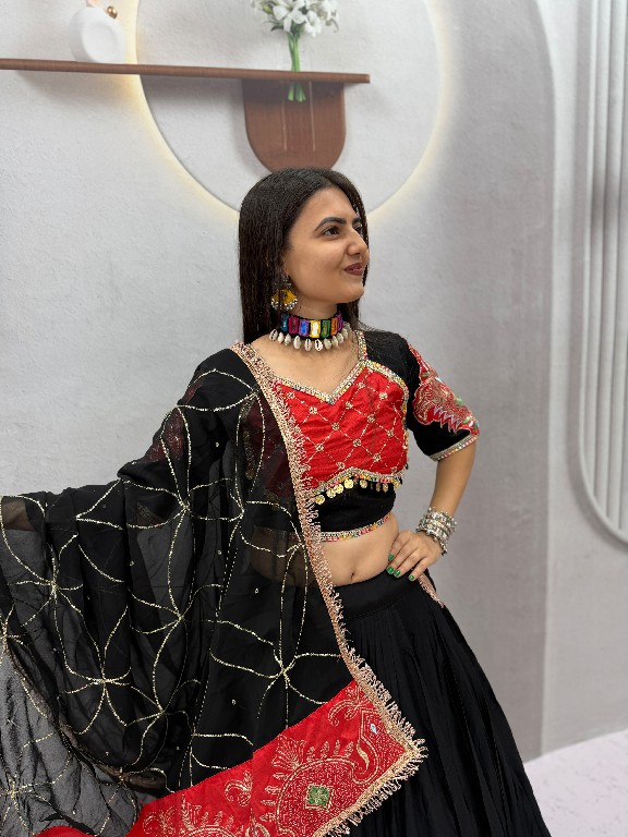 PRISHA CREATION PC-609 WHOLESALE READYMADE RAYON COTTON NAVRATRI SPECIAL LEHENGA CHOLI FOR EXPORT