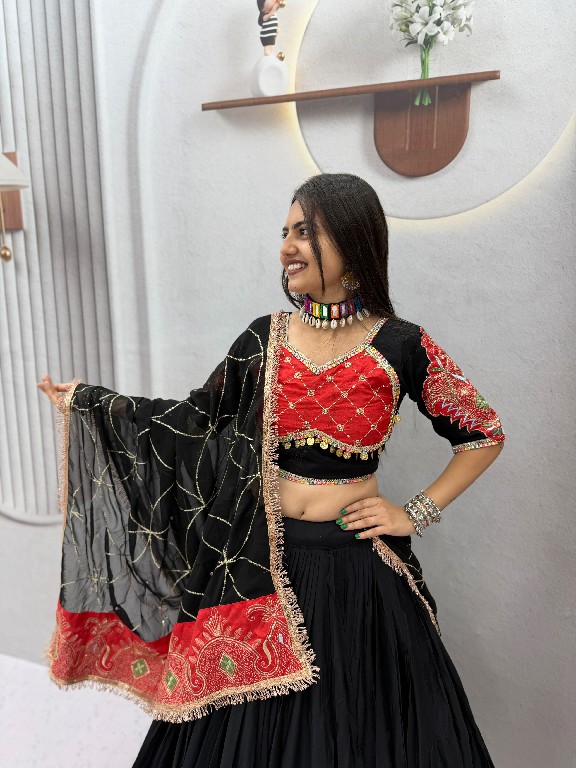 PRISHA CREATION PC-609 WHOLESALE READYMADE RAYON COTTON NAVRATRI SPECIAL LEHENGA CHOLI FOR EXPORT