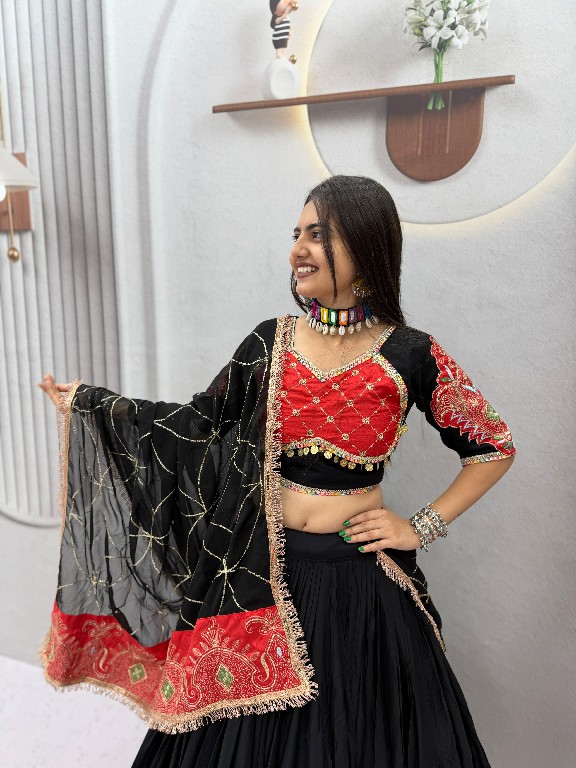 PRISHA CREATION PC-609 WHOLESALE READYMADE RAYON COTTON NAVRATRI SPECIAL LEHENGA CHOLI FOR EXPORT