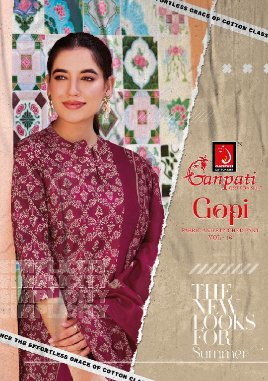 GANPATI GOPI VOL 16 WHOLESALE READYMADE PURE COTTON EVERYDAY WEAR 3 PCS SUITS FOR EXPORT