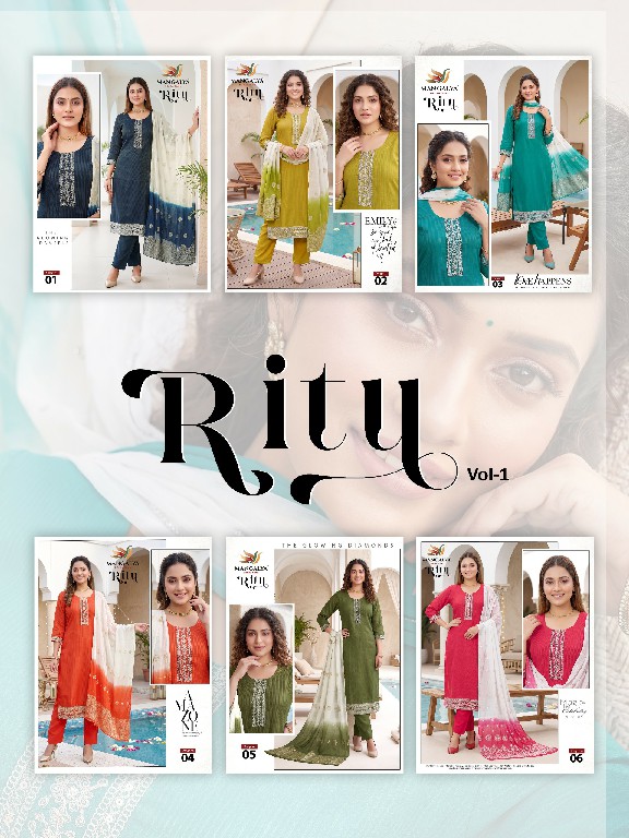 MANGALYA RITU VOL 1 WHOLESALE READYMADE HEAVY DENTING SILK CLASSIC 3 PCS SUITS SUPPLIER