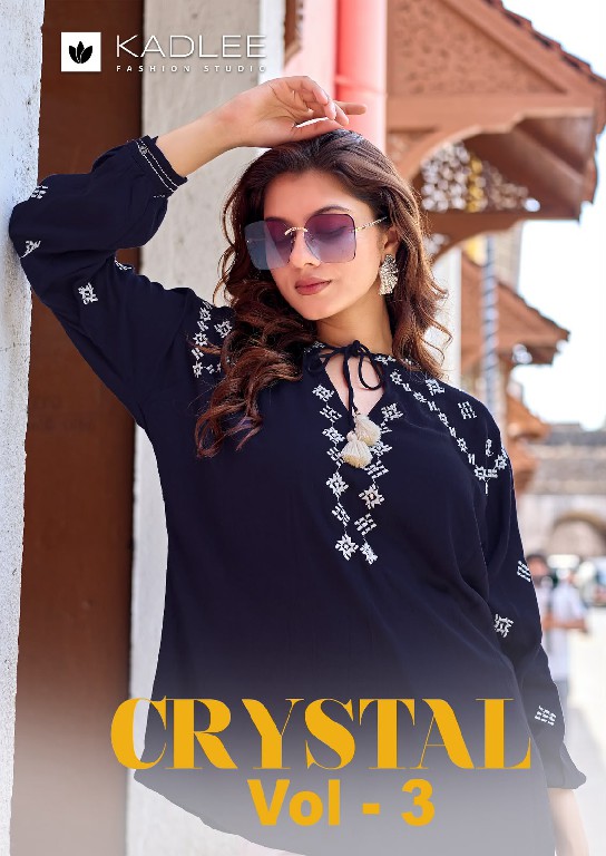 KADLEE CRYSTAL VOL 3 WHOLESALE READYMADE RAYON WRINKLE ELEGANCE SHORT TOPS FOR WOMEN EXPORTER
