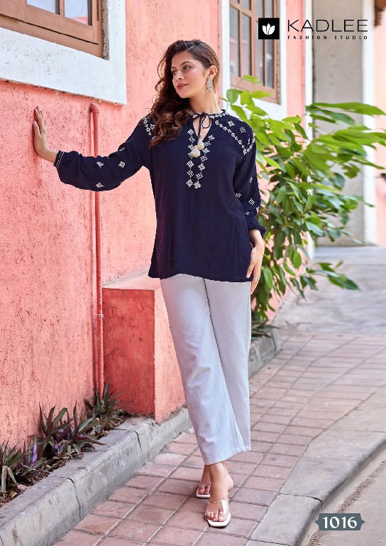 KADLEE CRYSTAL VOL 3 WHOLESALE READYMADE RAYON WRINKLE ELEGANCE SHORT TOPS FOR WOMEN EXPORTER