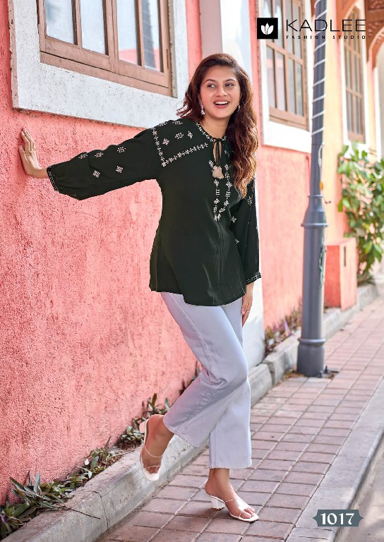 KADLEE CRYSTAL VOL 3 WHOLESALE READYMADE RAYON WRINKLE ELEGANCE SHORT TOPS FOR WOMEN EXPORTER
