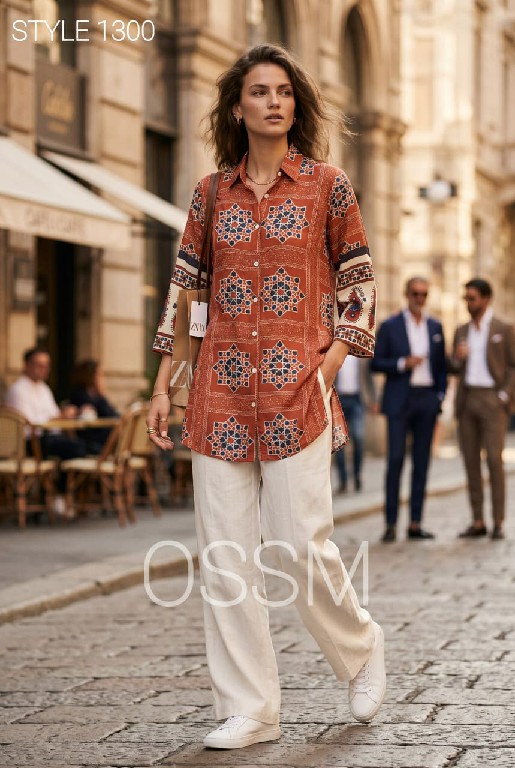 OSSM STYLE D.NO 1295 TO 1303 WHOLESALE READYMADE VISCOSE CRAPE STYLISH SHIRT COMBO FOR WOMEN ONLINE