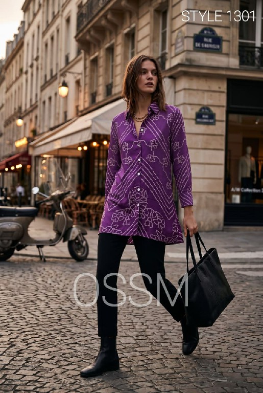 OSSM STYLE D.NO 1295 TO 1303 WHOLESALE READYMADE VISCOSE CRAPE STYLISH SHIRT COMBO FOR WOMEN ONLINE