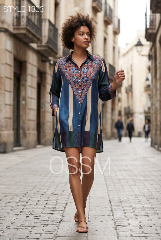 OSSM STYLE D.NO 1295 TO 1303 WHOLESALE READYMADE VISCOSE CRAPE STYLISH SHIRT COMBO FOR WOMEN ONLINE