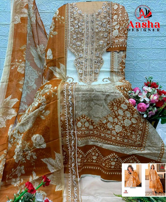 AASHA DESIGNER D.NO 1033-1034 WHOLESALE COTTON EMBROIDERY PATCH WORK UNSTITCH SALWAR KAMEEZ ONLINE
